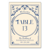 ヴィンテージエレガントブルー神秘的タロット結婚ズ テーブルナンバー (正面)