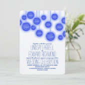 ヴィンテージエレガントブルー結婚式招待状 招待状 (スタンド正面)