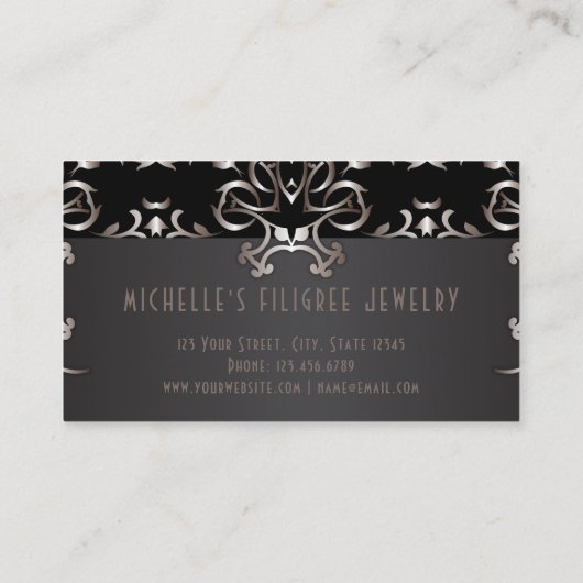 ヴィンテージエレガントブロンズ縁どバロック 名刺 (裏面)