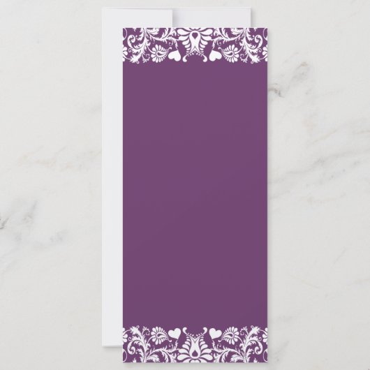 ヴィンテージエレガントプラムダマスクウェディング招待状 招待状 (裏面)