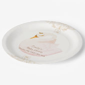 ヴィンテージエレガントプリンセススワンガールベビーシャワー ペーパープレート (アングル)