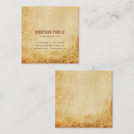 ヴィンテージエレガントプロフェッショナルプレミアムシックリュックス スクエア名刺 (正面/裏面)