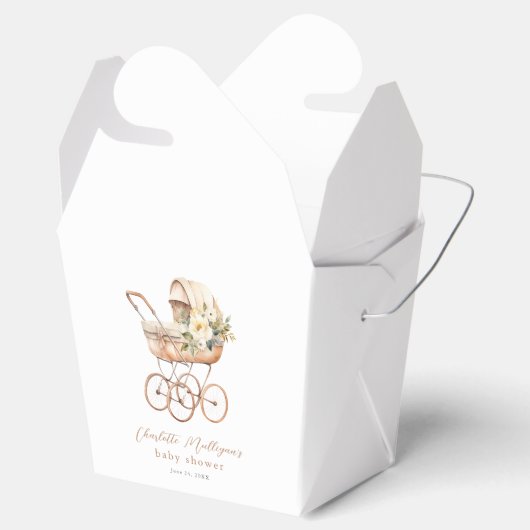 ヴィンテージエレガントベビー用のキャリッジシャワー フェイバーボックス (オープン)