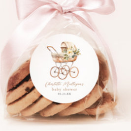 ヴィンテージエレガントベビー用のキャリッジシャワー ラウンドシール