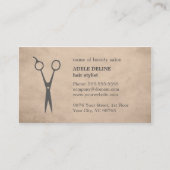 ヴィンテージエレガントベージシザー美容師 名刺 (正面)