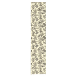 ヴィンテージエレガントベージュ素朴ウズトイル ショートテーブルランナー