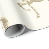 ヴィンテージエレガントベージュ金ゴールドリピザナーホース ラッピングペーパー (ロールコーナー)