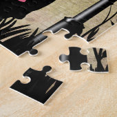 ヴィンテージエレガントベージュ&ブラックポエトリーバレンタイン ジグソーパズル (側面)