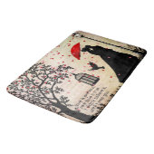 ヴィンテージエレガントベージュ&ブラックポエトリーバレンタイン バスマット (アングル)