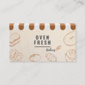 ヴィンテージエレガントベージュQRコードベーカリー名刺 名刺 (正面)