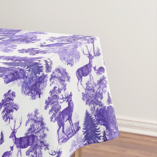 ヴィンテージエレガントペリウィンクルブルーフランスのトイルディアー テーブルクロス (インサイチュ)