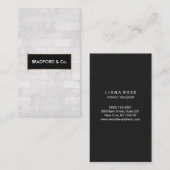 ヴィンテージエレガントホワイトマーブルタイルブラックプラーク 名刺 (正面/裏面)