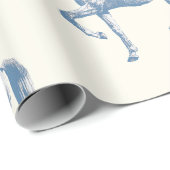 ヴィンテージエレガントホワイトリピッザナーホースダスティブルー ラッピングペーパー (ロールコーナー)