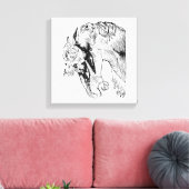 ヴィンテージエレガントホースイラストレーション キャンバスプリント (インサイチュ (リビング))