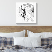 ヴィンテージエレガントホースイラストレーション キャンバスプリント (インサイチュ (寝室))