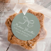 ヴィンテージエレガントボウセージ緑の卒業 ラウンドシール