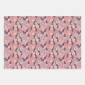 ヴィンテージエレガントボタニカルフローラルパターンホリデー ラッピングペーパーシート (正面3)