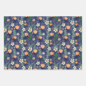 ヴィンテージエレガントボタニカルフローラルパターンホリデー ラッピングペーパーシート (正面2)