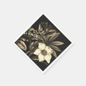 ヴィンテージエレガントボタニカルベージュクリスマスバラ スタンダードカクテルナプキン (角)