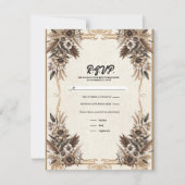 ヴィンテージエレガントボヘミアンフローラウェディングRSVP 招待状 (正面)