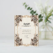 ヴィンテージエレガントボヘミアンフローラウェディングRSVP 招待状 (スタンド正面)