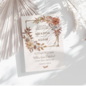 ヴィンテージエレガントボヘミアン秋の水の色結婚の 招待状