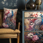 ヴィンテージエレガントボホデカビクトリアンップピーコック アクセントクッション