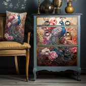 ヴィンテージエレガントボホデカビクトリアンップピーコック アクセントクッション