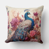 ヴィンテージエレガントボホデカビクトリアンップピーコック クッション (正面)