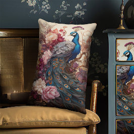 ヴィンテージエレガントボホデカビクトリアンップピーコック ランバークッション