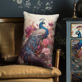 ヴィンテージエレガントボホデカビクトリアンップピーコック ランバークッション