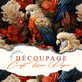 ヴィンテージエレガントボホビクトリアンジャングルパロッツ 薄葉紙