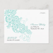 ヴィンテージエレガントボホフローラペイズリーウェディングRSVP インビテーションポストカード (裏面)