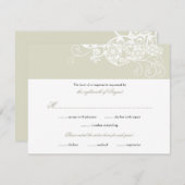 ヴィンテージエレガントボホフローラペイズリーウェディングRSVP 出欠カード (正面/裏面)