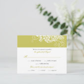 ヴィンテージエレガントボホフローラペイズリーウェディングRSVP 出欠カード (スタンド正面)