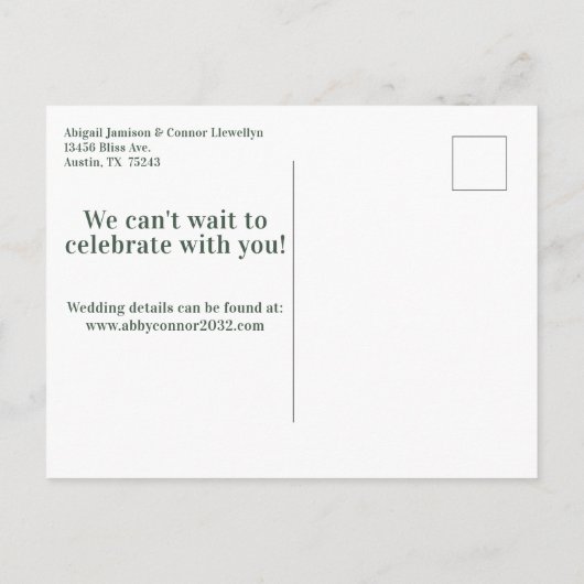 ヴィンテージエレガントボホレッドオレンジグレー日付を保存 案内ポストカード (裏面)