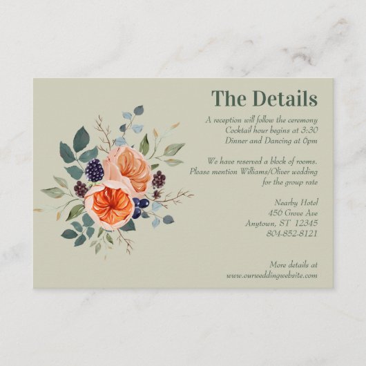 ヴィンテージエレガントボホレッドオレンジグレー エンクロージャーカード (正面)