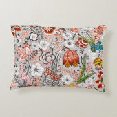 ヴィンテージエレガントボホ抽象芸術フローラアートワーク | アクセントクッション (裏面)