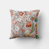 ヴィンテージエレガントボホ抽象芸術フローラアートワーク | クッション (裏面)