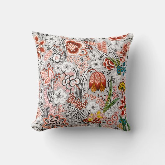 ヴィンテージエレガントボホ抽象芸術フローラアートワーク | クッション (正面)