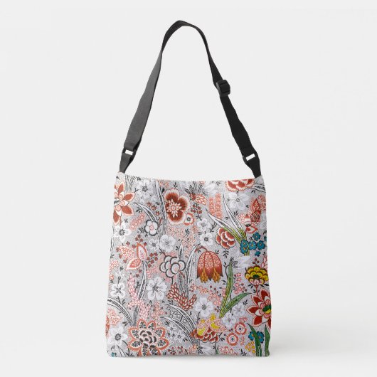 ヴィンテージエレガントボホ抽象芸術フローラアートワーク | クロスボディバッグ (裏面)