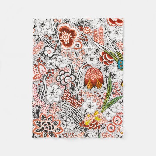 ヴィンテージエレガントボホ抽象芸術フローラアートワーク | フリースブランケット (正面)