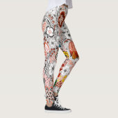 ヴィンテージエレガントボホ抽象芸術フローラアートワーク | レギンス (右)