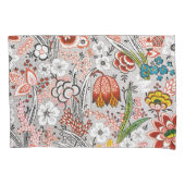 ヴィンテージエレガントボホ抽象芸術フローラアートワーク | 枕カバー (正面左)