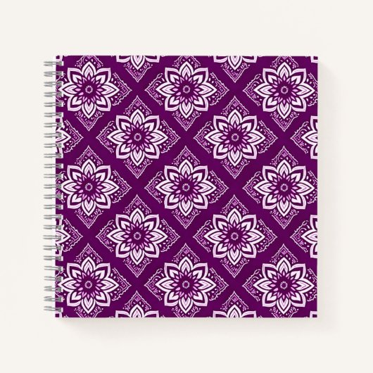 ヴィンテージエレガントボホ花柄 ノートブック (正面)