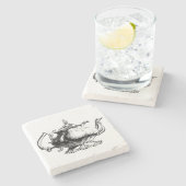 ヴィンテージエレガントポット ストーンコースター (横)