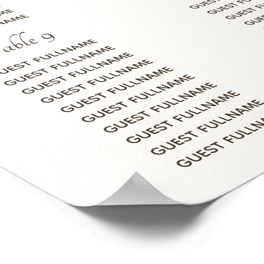 ヴィンテージエレガントマグノリア結婚の座席表 ポスター (角)