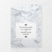ヴィンテージエレガントマーブル結婚ズスイート 三つ折り招待状 (カバー)