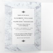 ヴィンテージエレガントマーブル結婚ズスイート 三つ折り招待状 (内部最初)