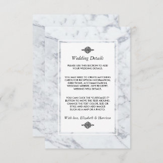 ヴィンテージエレガントマーブル結婚ズ詳細 エンクロージャーカード